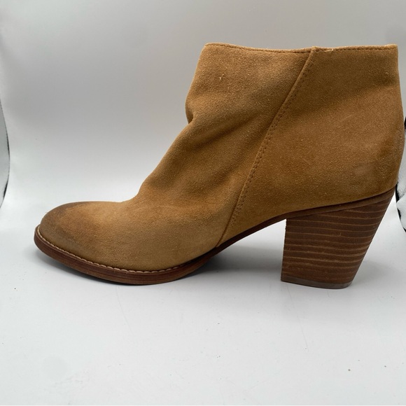 Sam Edelman Womens 8.5 Suede Bootie Macon Camel Ankle Boot Zip Block Heel NWB - Picture 4 of 11